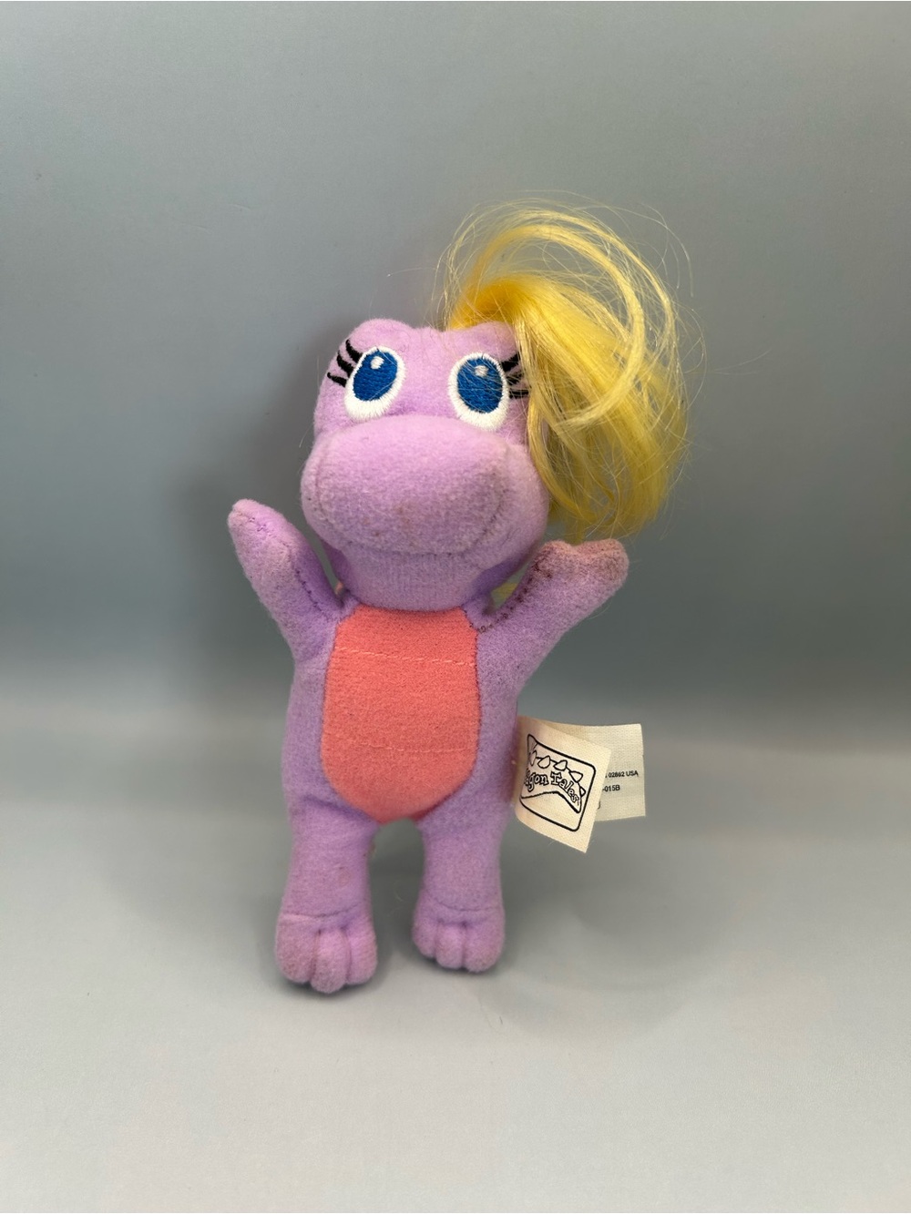 1999 Vintage Playskool Dragon Tales Cassie Purple Baby Dragon Plush yellow hair